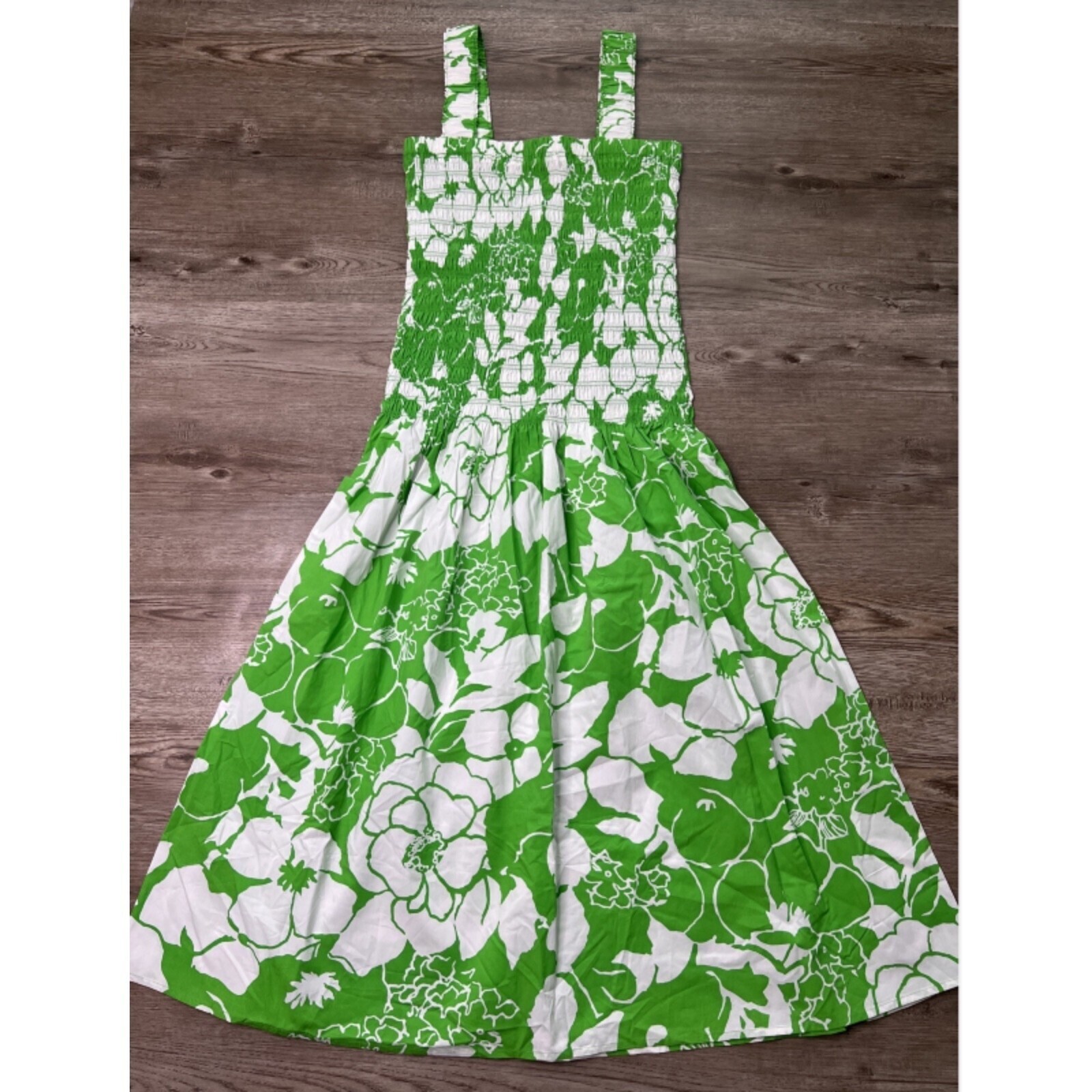 Rails Seville Sundress Womens Small Green Lotus Floral Print Smocked Nwt